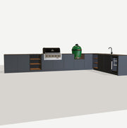 Configured outdoor kitchen — 7820 × 700 mm · 890 mm high