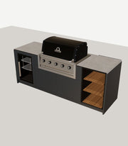 Configured outdoor kitchen — 2300 × 700 mm · 890 mm high