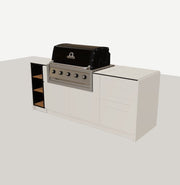 Configured outdoor kitchen — 2100 × 700 mm · 890 mm high