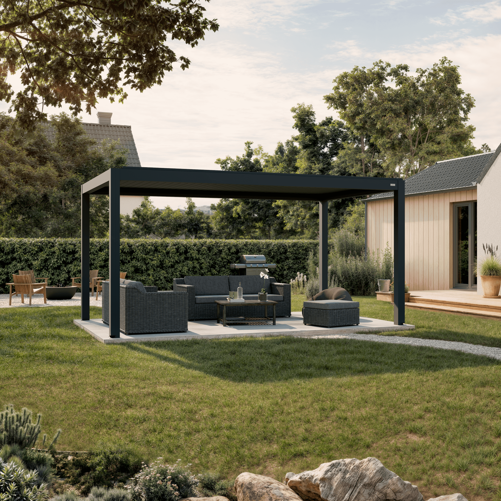Pergola Classic — 3m x 5m / Anthracite (RAL 7016) / Freestanding