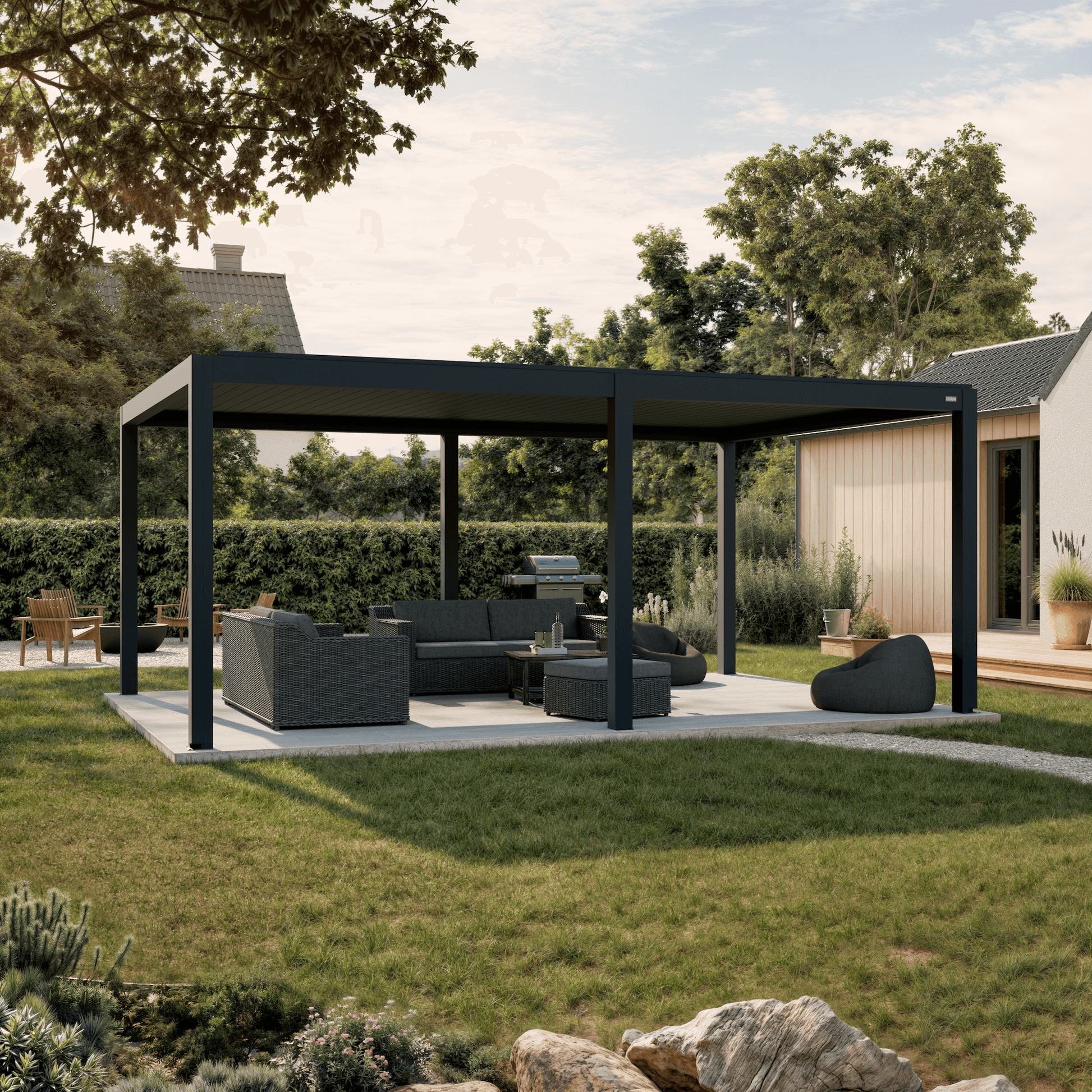 Pergola Classic — 3m x 6m / Anthracite (RAL 7016) / Freestanding