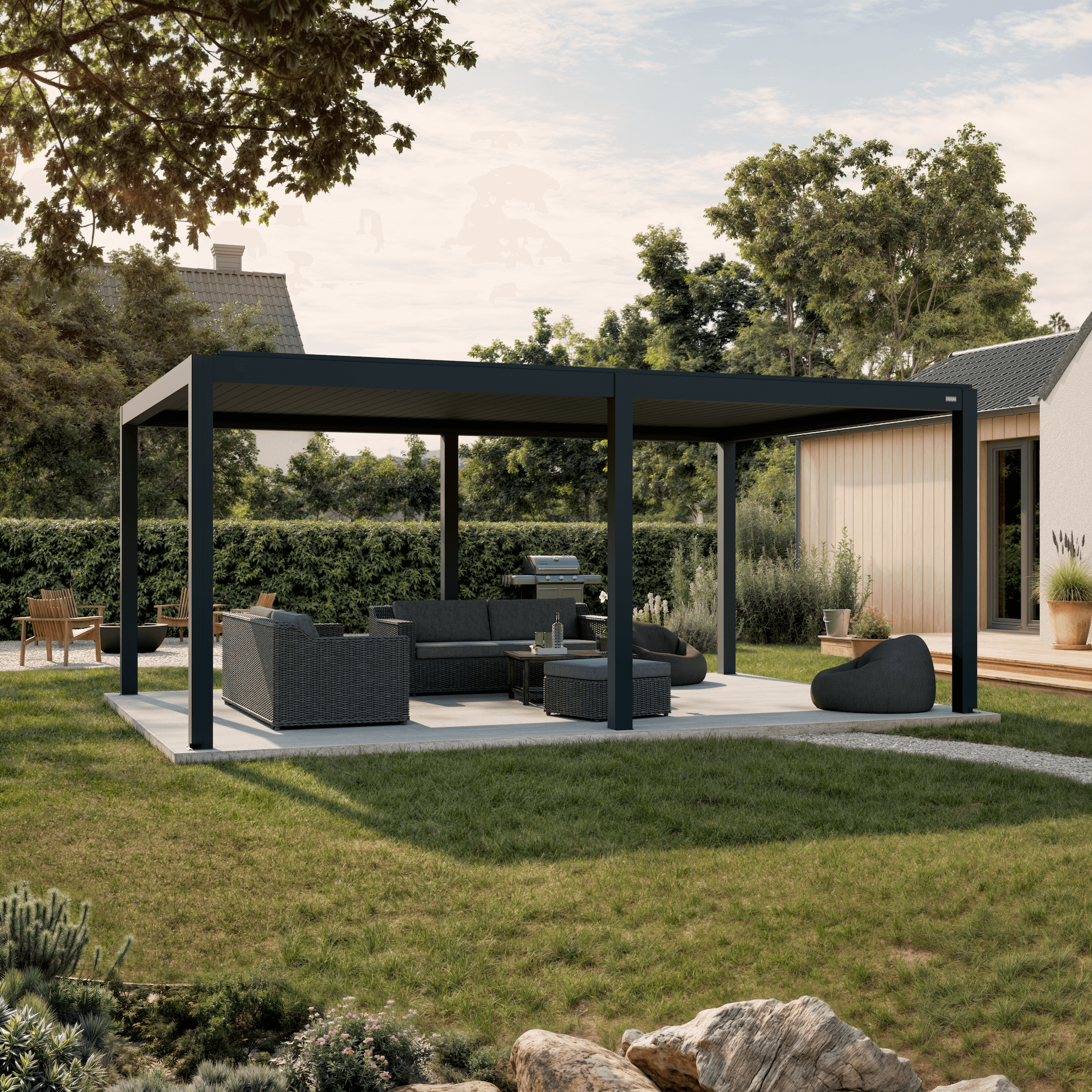 Pergola Classic — 3m x 6m / Anthracite (RAL 7016) / Freestanding