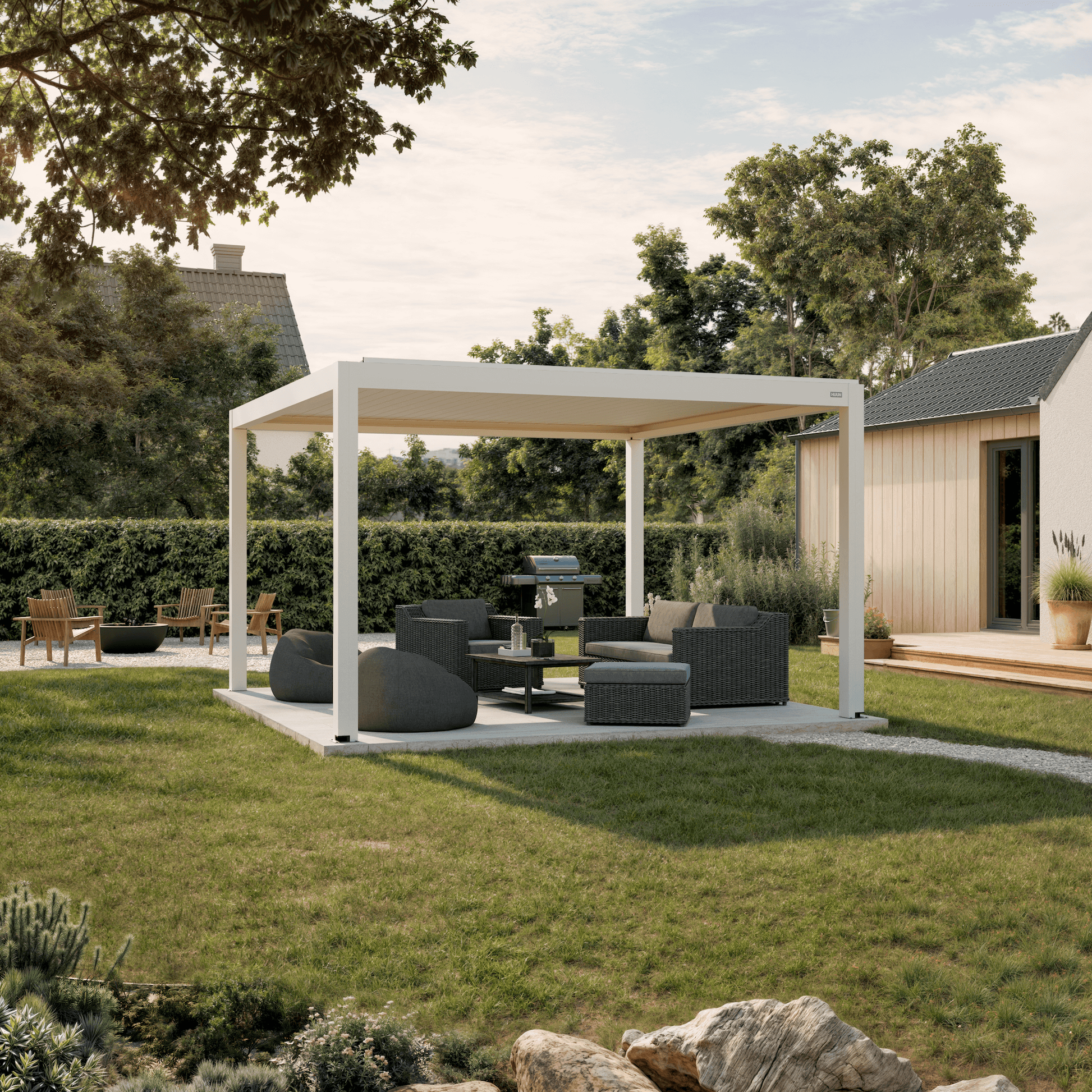 Pergola Classic — 4m x 4m / White (RAL 9010) / Freestanding