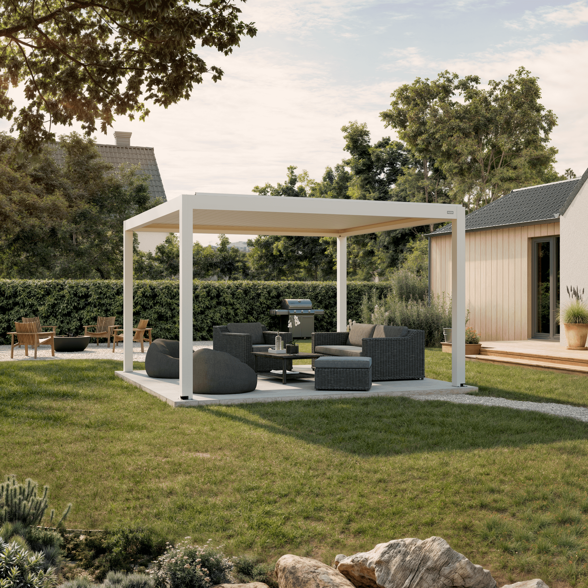Pergola Classic — 4m x 4m / White (RAL 9010) / Freestanding