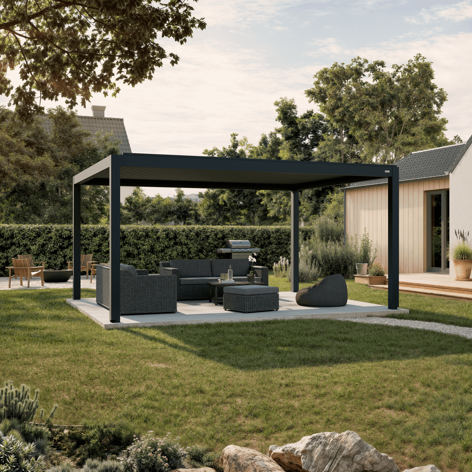 Pergola Classic — 4m x 5m / Anthracite (RAL 7016) / Freestanding