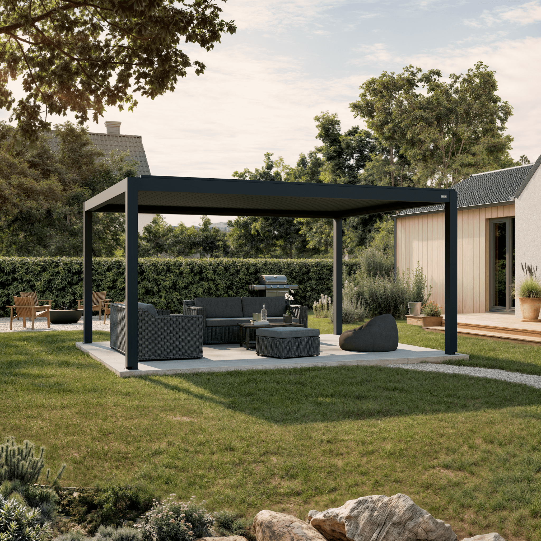 Pergola Classic — 4m x 5m / Anthracite (RAL 7016) / Freestanding