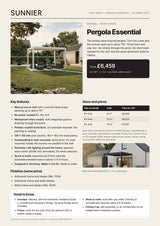 Pergola Essential spec sheet, page one
